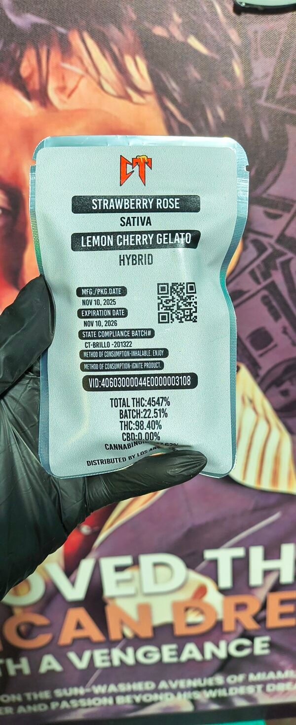 CT STRAWBERRY ROSE & LEMON CHERRY GELATO (SATIVA & HYBRID) 3gr