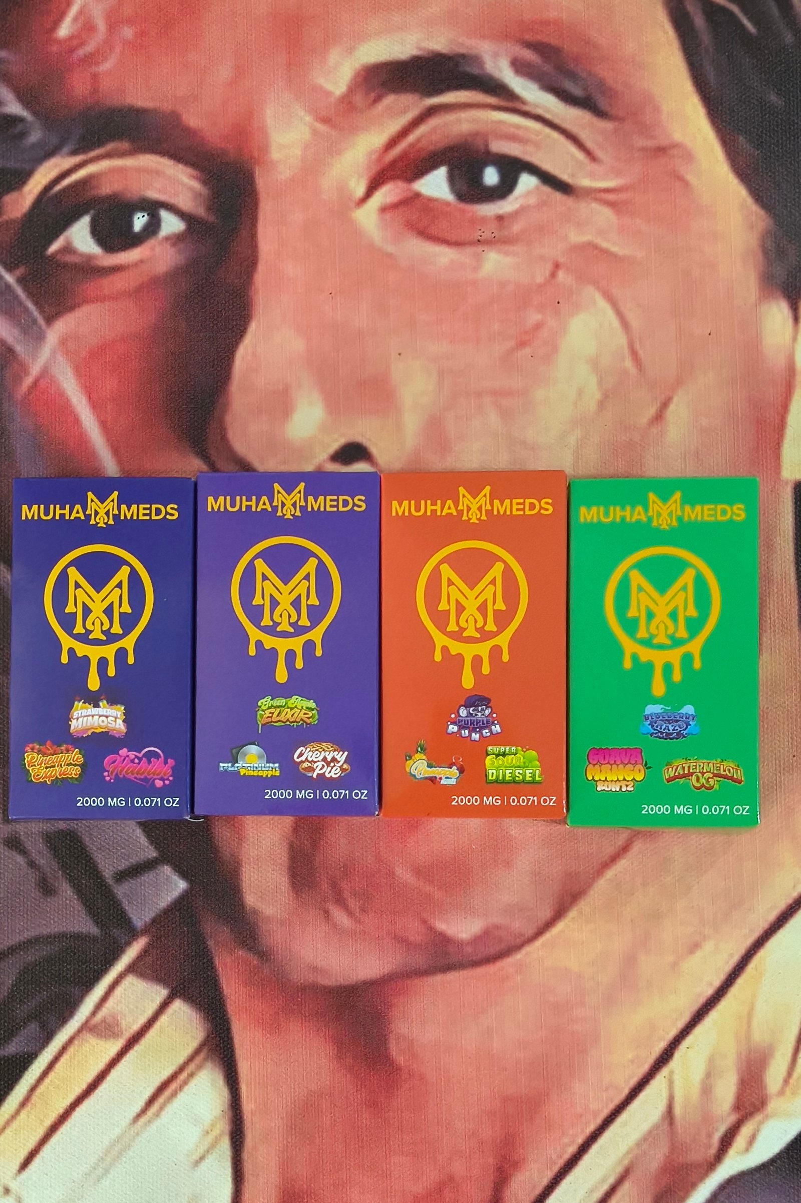 MUHA MEDS TRIPLE BLUEBERRY HAZO & GUAVA MANGO RUNTZ & WATERMELON OG (INDICA & SATIVA & HYBRID) 2gr